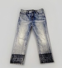 Lauren Ralph Lauren Cropped Jeans Sz 12P Geometric Pattern 5 Pocket Design Boho