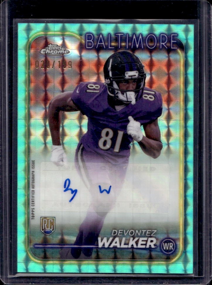 Devontez Walker Topps Chrome Rookie Autographs Variations #RADWA Aqua Geometric