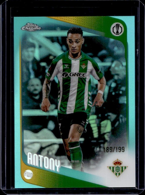 2025-26 Topps Chrome UEFA Antony Aqua Refractor #/199 Balompie