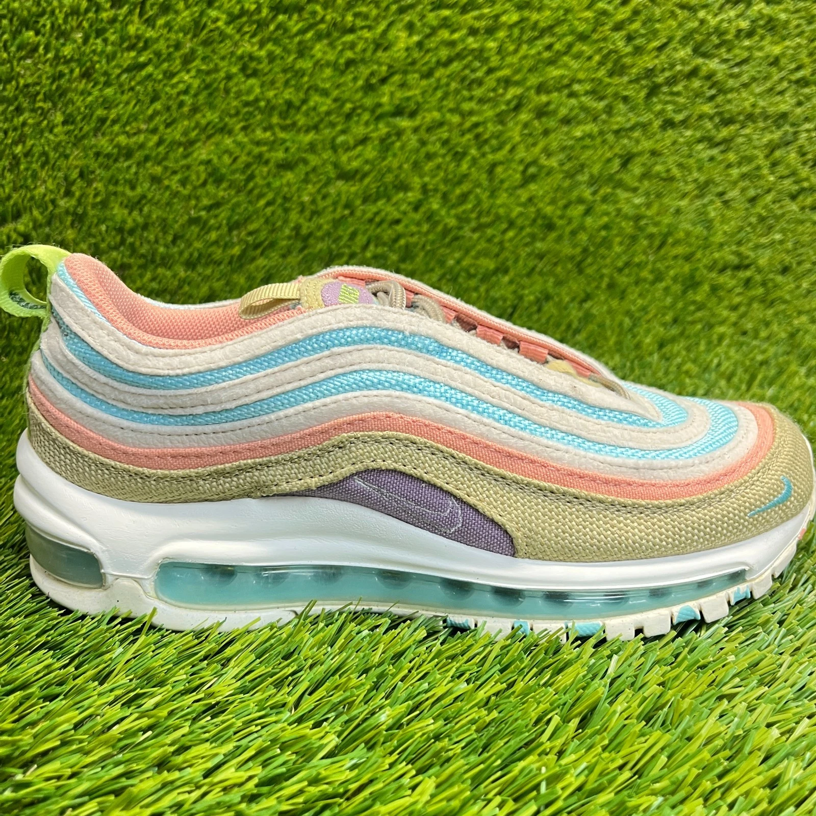 Scarpe da corsa sportive Nike Air Max 97 SE da bambina taglia 5 5 anni blu bianche sneakers