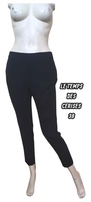 Le temps des Cerises Taille 38 Superbe pantalon noir femme taille élastiquée - Photo 1/4