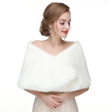 Wedding Faux Fur Shawls And Wraps Bride Bridal Fur Stole Cape Fur Shrug