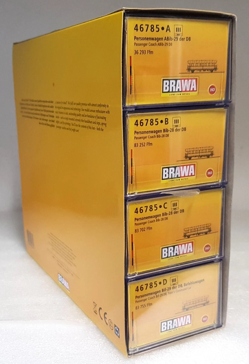 Brawa 46785, 4er Set Personenwagen "Donnerbüchsen" der DB, Ep. III, H0, NEU&OVP