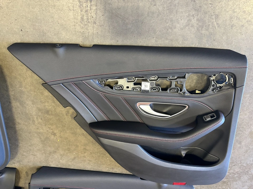 2015-2021 Mercedes W205 C43 AMG Front & Rear Interior Door Panel Set RED STITCH - Изображение 4 из 4