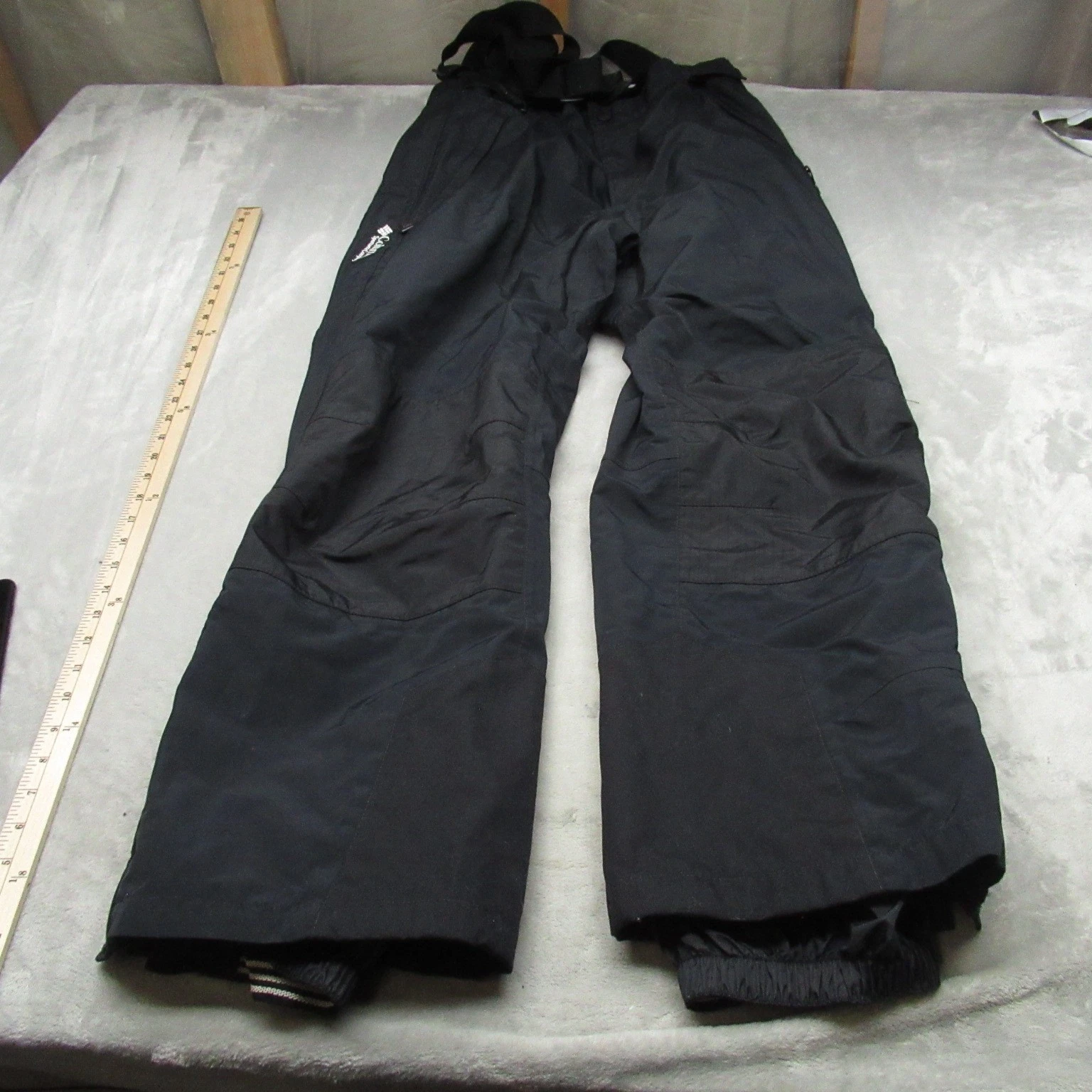 Columbia Snow Bib Pant Men Large Black Suspender Full Zip Winter Insulated 34x31