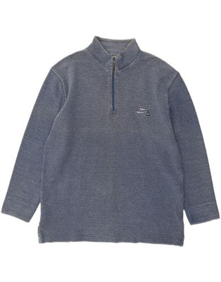 Weird Fish Herren Zip Neck Sweatshirt Pullover XL Blau Baumwolle BC05