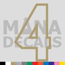 Number Four 4 Vinyl Die Cut Decal Sticker - Jersey Sport Varsity Outline