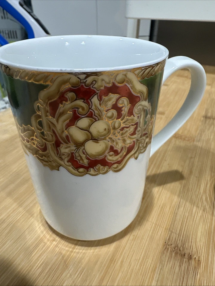 2 tazas de Navidad retiradas de colección NOEL AMERICAN ATELIER 3399 rojo dorado bayas fruta * Foto 4 de 4