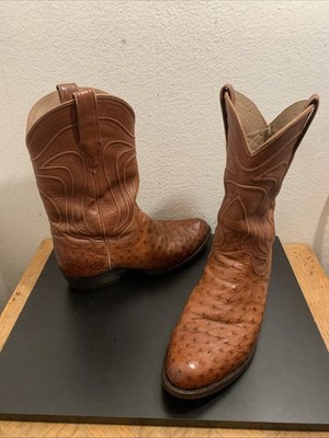 Tecovas Wyatt Pecan Ostrich Leather Boots, Men Sz 9D | eBay display picture 1