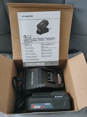 Parkside 20 V / 2 Ah Akku »PAP 20 B1 + Ladegerät 20 V / 2,4A»PLG 20 C1 neu + ovp
