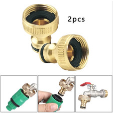2xBrass Tap Connector Adaptor Universal Garden Tools Water Fit Hose Pipe Outdoor