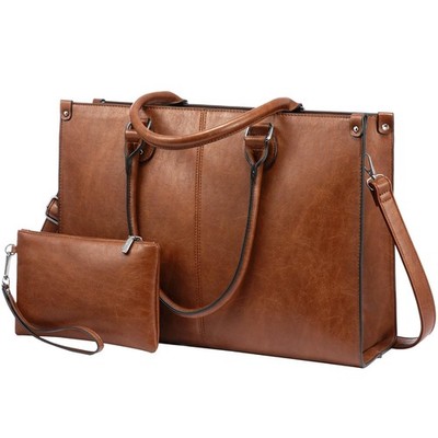 LOVEVOOK Laptop Tote Bag for Women, 15.6 Inch Large inch, Dark Brown