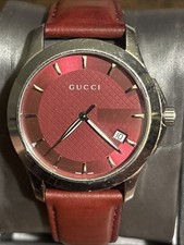 GUCCI G-TIMELESS 126.4 MENS WATCH ST.STEEL SWISS QUARTZ WITH GUCCI G DIAL