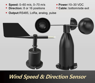 Ultrasonic Wind Speed Direction Sensor RS485 4-20mA Anemometer Weather Monitor