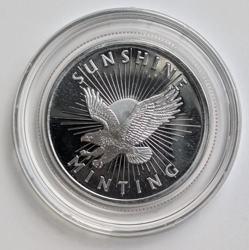 1/2 oz Silver Round - Sunshine Minting - Mint Mark SI - .999 Fineness IN CAPSULE