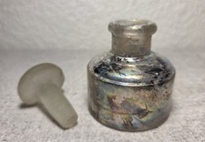 Vintage Higgins Inks Brooklyn NY Glass Ink Bottle With Glass Stopper 1.75" Tall