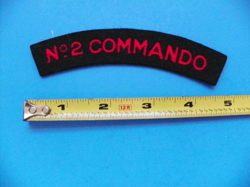 WWII ORIGINAL FELT 5" BRITISH "NO. 2 COMMANDO" ROCKER PATCH-NO GLOW