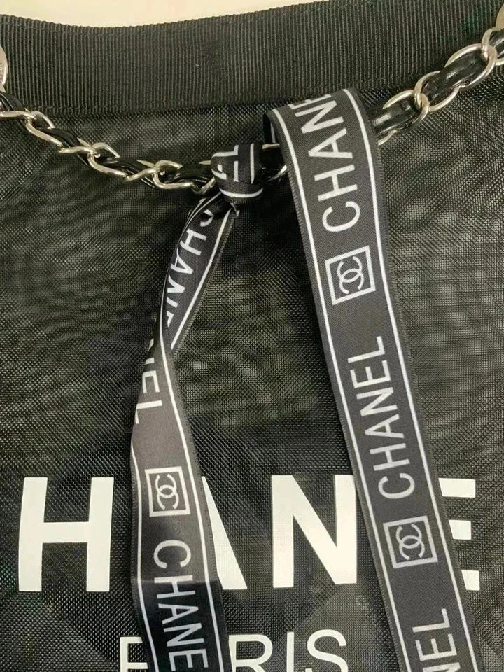 NEWCHANEL REGALO VIP Belleza Malla Bolso de Mano Playa Bolsa Estuche Almacenamiento Negro Foto 3 de 4