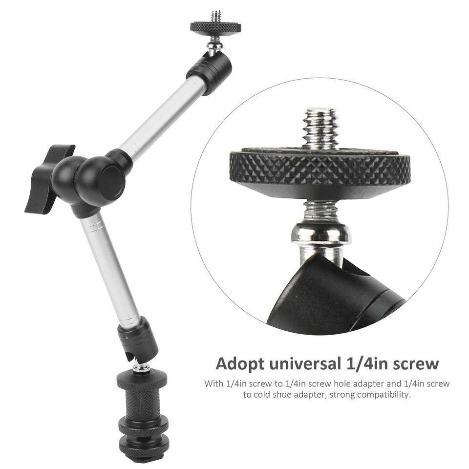 11in Adjustable Universal Arm Base Holder Stand 1/4in Screw For Camera ...