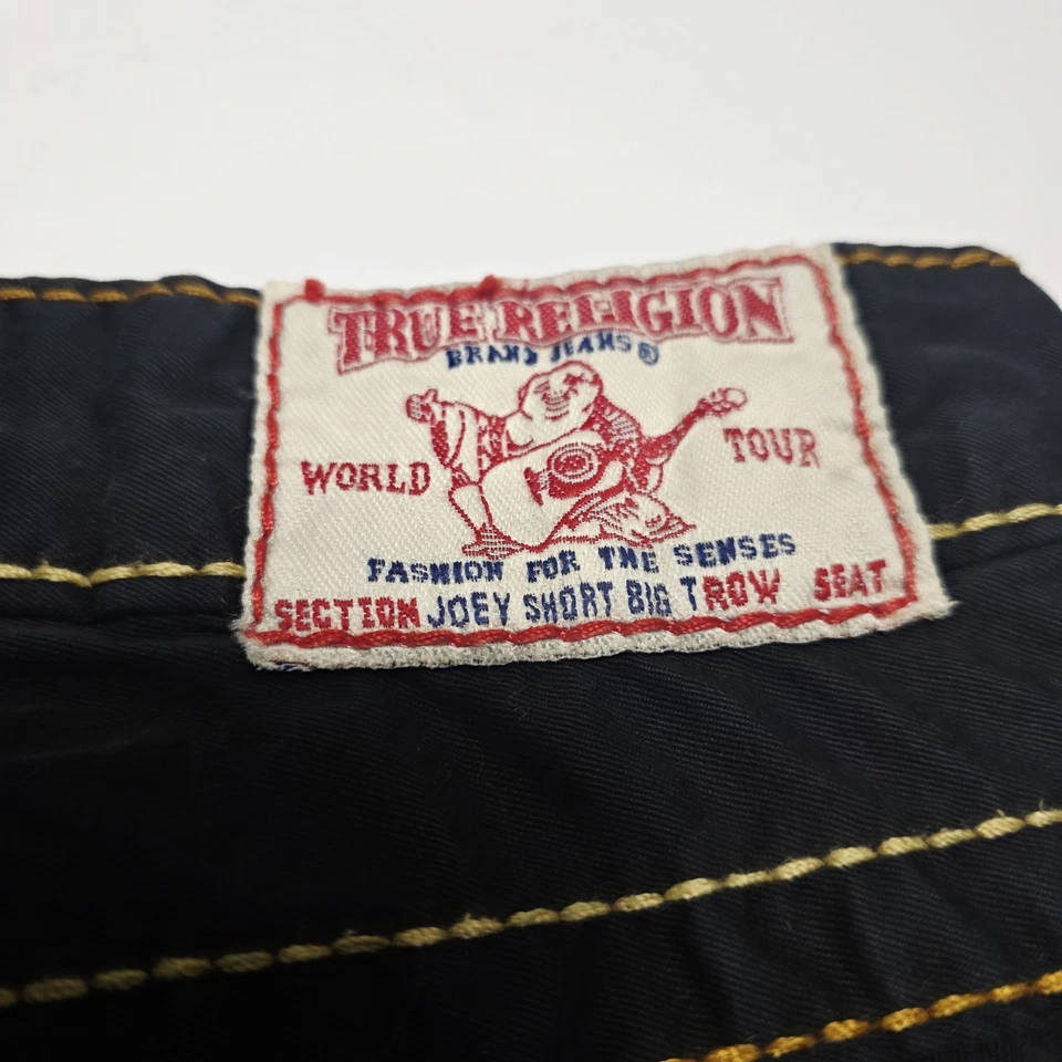 True Religion Joey Short Big T Women’s Size 27 Black Shorts Made USA Y2k - Image 4 of 4