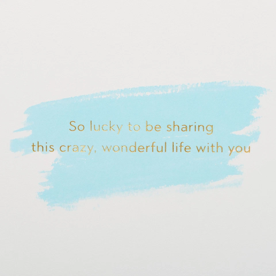 Tarjeta de aniversario Papyrus Crazy Wonderful Life con lámina de oro y sobre Foto 3 de 4