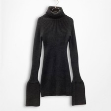 Yohji Yamamoto 90s Wool Knit Long Rib Sweater Black Used