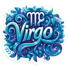 Virgo Blue Zodiac - Vinyl Decal Sticker - Car Window Laptop - 1