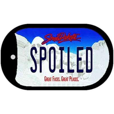 Spoiled South Dakota Novelty Metal Dog Tag Necklace 2'' x 1''