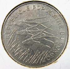 Congo 100 France CFA 1983 Central African States Giant Elands i3365 Coin