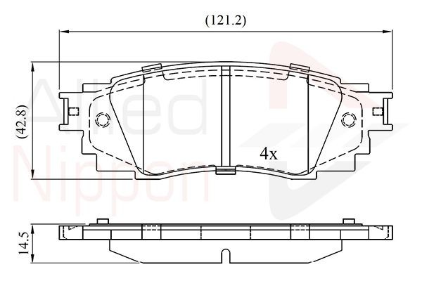 Brake Pad Set For Disc Rear Front Fits Lexus ES Toyota ALLIED NIPPON ADB02430