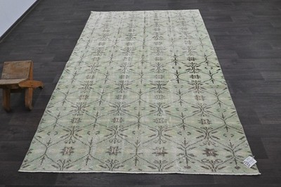 Oushak Turkish Vintage Rug 5x8 Kilim Rug Anatolian Handmade Boho Decor GREEN