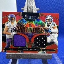🔥2025 Panini Select- Red Prizm Multiverse Adam Thielen Dual Patch #MVJ-ATN🔥