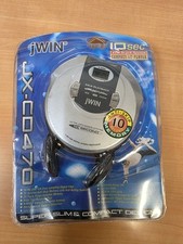JWIN Portable CD Player with Anti-Skip and Slim Design W/Headphones NEW JX-CD470