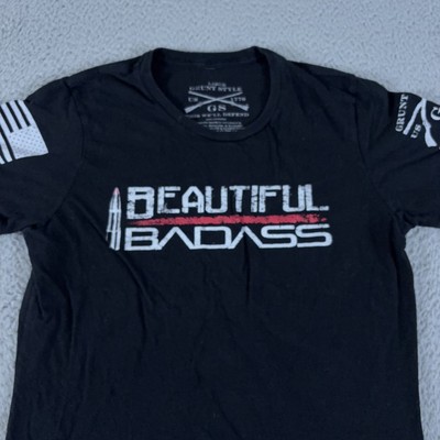 Grunt Style Shirt Womens Large Black Tee Beautiful Badass USA America Graphic