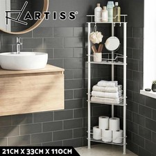 Artiss 4 Tier Floor Standing Corner Shower Caddy Bathroom Organizer White