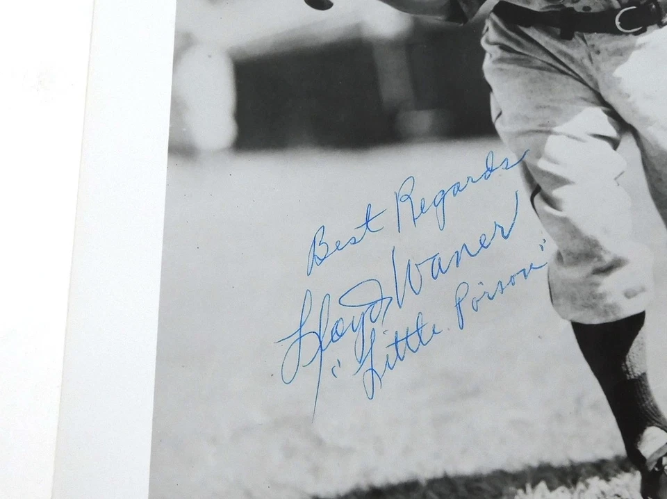 Lloyd Waner Little Poison Signed 8 x 10 B&W Photo Pirates JSA Auto - Image 2 of 3