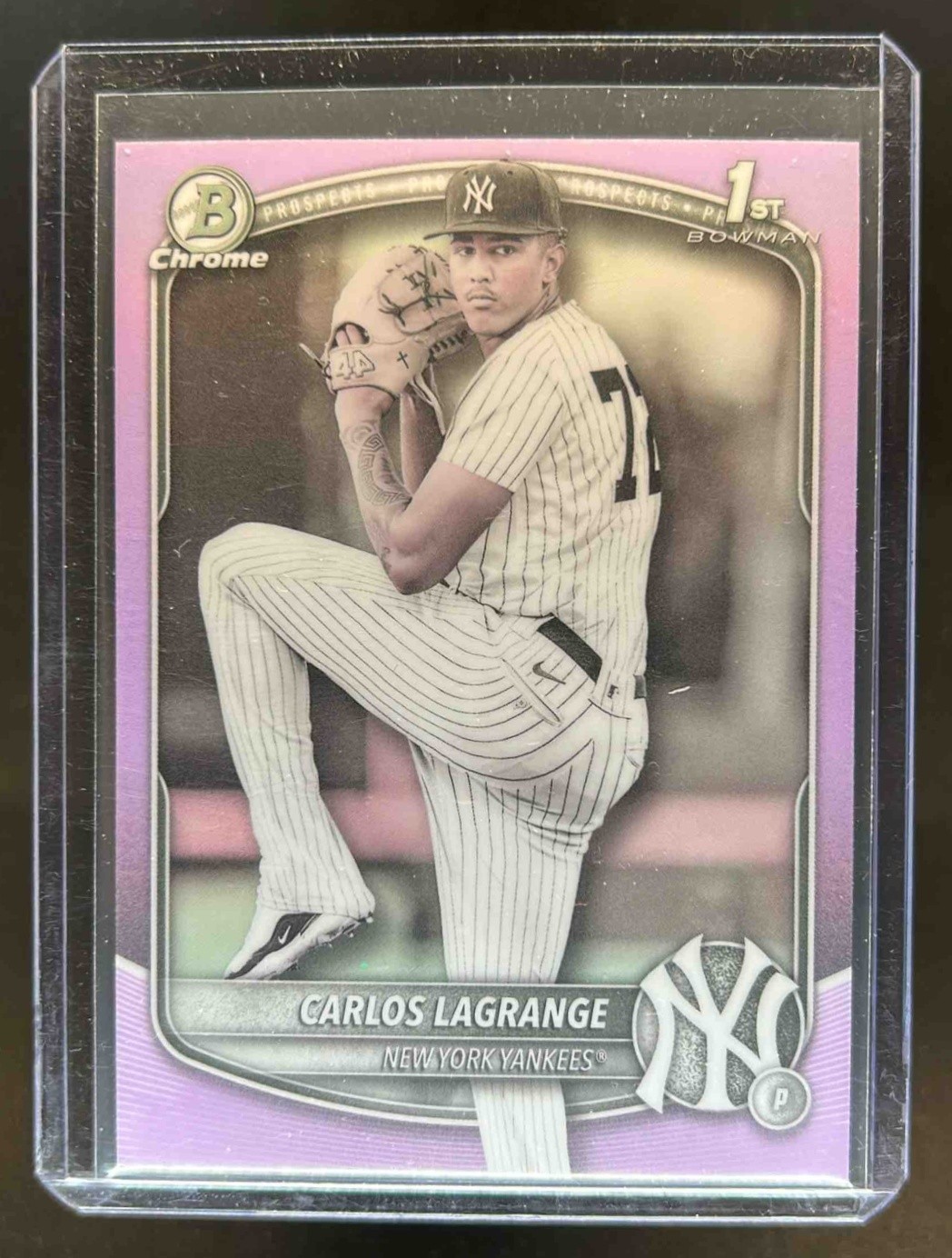 2025 Bowman Chrome Carlos Lagrange Pearl Refractor 1st Prospect #BCP-202 Yankees