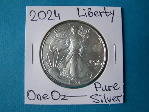 US COINS 2024 YEAR US EAGLE S$1 DOLLAR SILVER COIN 1 OZ FINE SILVER.