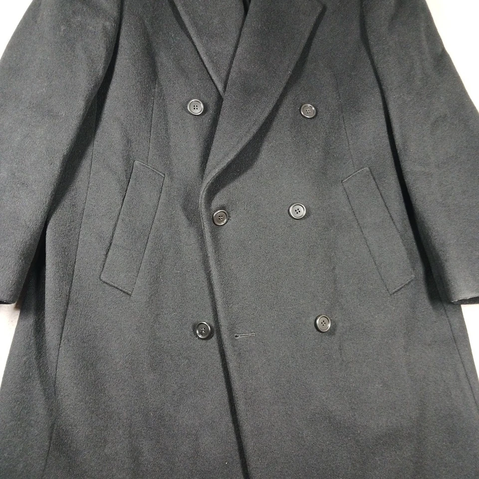 Pierre Cardin Long (Heavy) Wool Trench Coat Mens XL46L  Black Business City Warm - Image 2 of 4