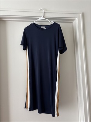 iBLUES Short Sleeve Dress - Navy Size S (under Knee)