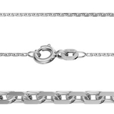 Juwelier Anker Kette diamantiert Stärke 1,15 mm aus Echt Gold 585 14 Kt Weißgold