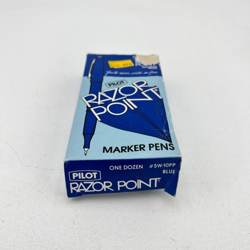 PILOT Razor Point BLUE Marker Pens~11 Left~NIB~Made In Japan~SW-10PP Vintage - Picture 3 of 6