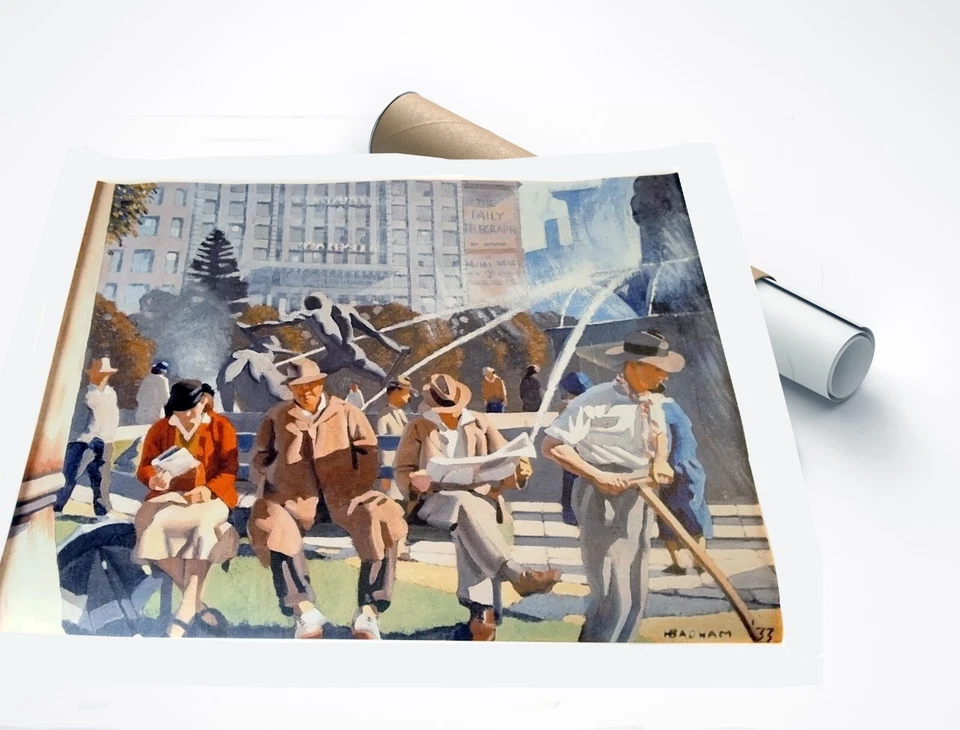 HERBERT EDWARD BADHAM HYDE PARK REALISM ART GICLEE PRINT ART CANVAS - Image 2 of 2