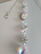 Crystal Star, Moon, Planet, And Sun Pendant Dream Catcher Indoor Chime Sun...