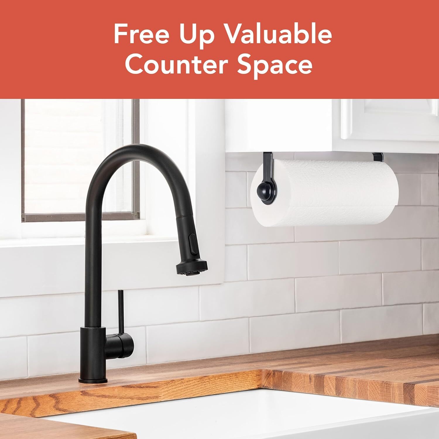 Spectrum Paper Towel Holder for under Cabinet - Hanging Wall Mount Paper Towel H