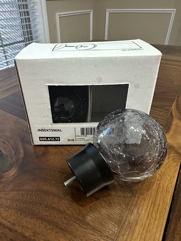 IKEA INSEKTSMAL Finials 1 Pair Glass/black  605.612.72