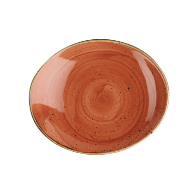 Churchill STONECAST Oval Coupe Plate Spiced Orange Platte Porzellan 19,2 cm rot