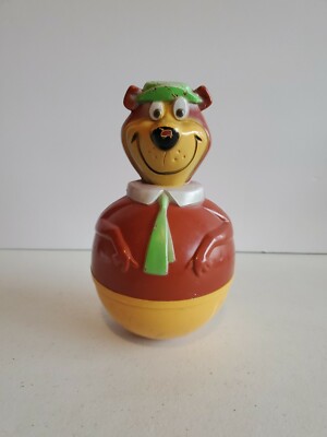 Vintage Yogi Bear Roly Poly Musical Chime Baby Toy - 1979 Sanitoy Hanna-Barberra