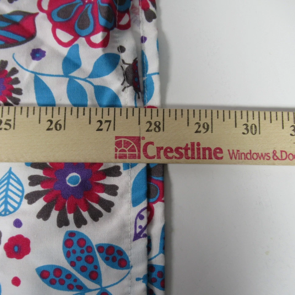 Amanda Scrubs  Multicolored Floral Cinch Back Faux Wrap Scrub Top Size XL NWT - Image 4 of 4