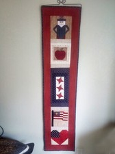 HANDMADE Quilt Wall Hanging Patriotic Americana Folk Art Fourth of July